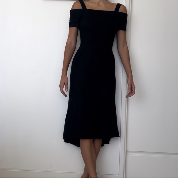 A.L.C Daniel Linen Midi Dress - size 0 - Black - Picture 2 of 4